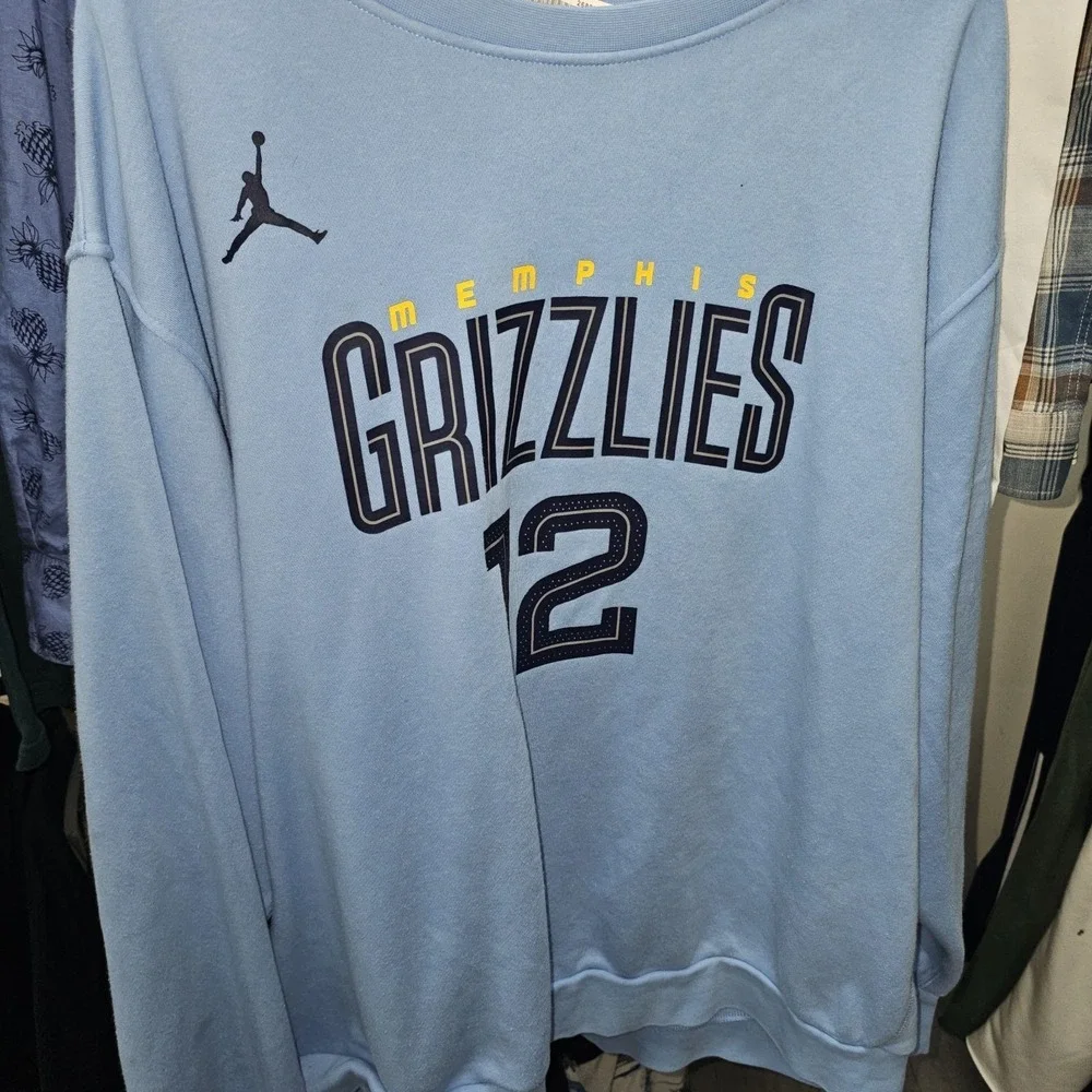 Jordan Brand Memphis Grizzlies Ja Morant #12 Crewneck Sweatshirt 3XL‎ XXXL Light